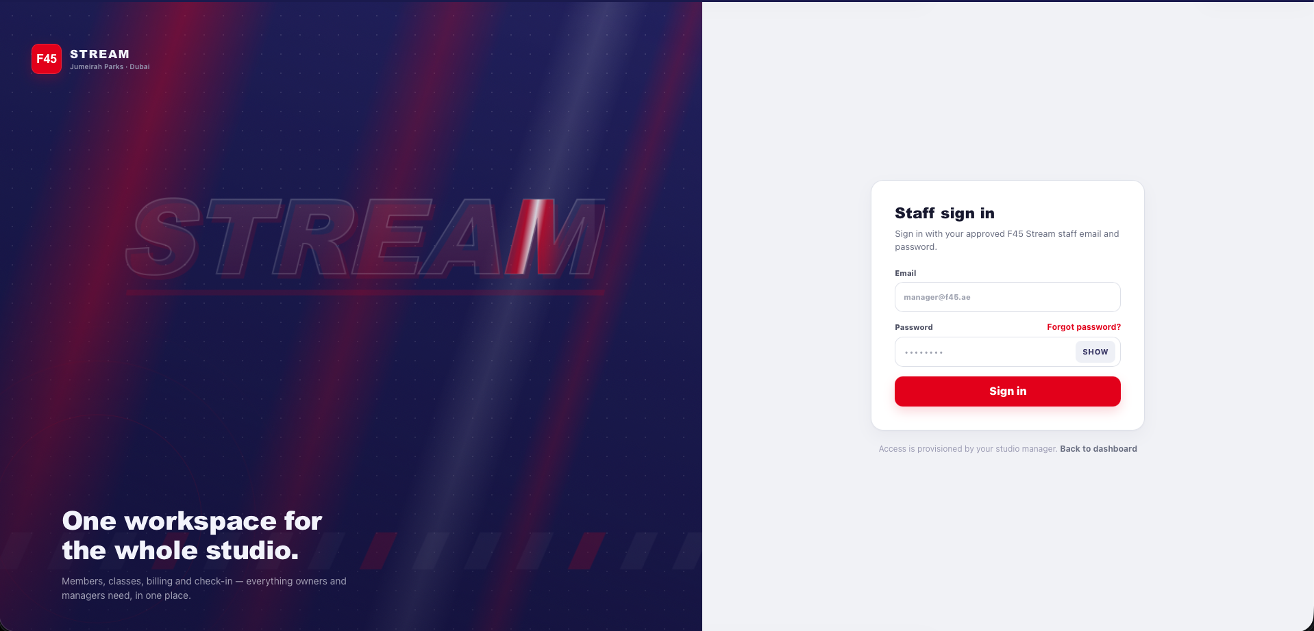 Stream — Operations workspace